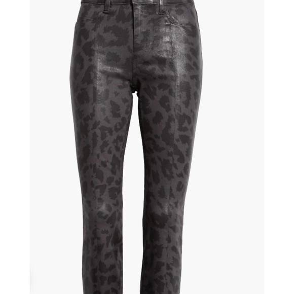 NEW L'AGENCE jyothi coated denim in black tone leopard coated - Picture 2 of 3